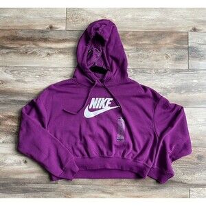 NWT Nike Crop Sweatshirt Sweater Hoodie Women's Size M Oversized Fit Long Sleeve